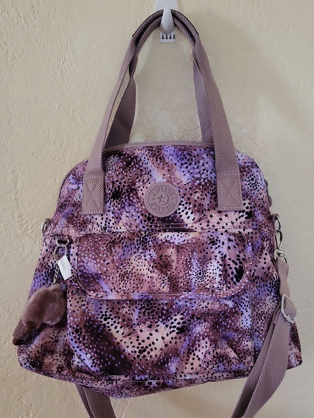 NWOT Kipling Panheiro Women’s Gleeful Dots Patterned Shoulder Bag With Strap